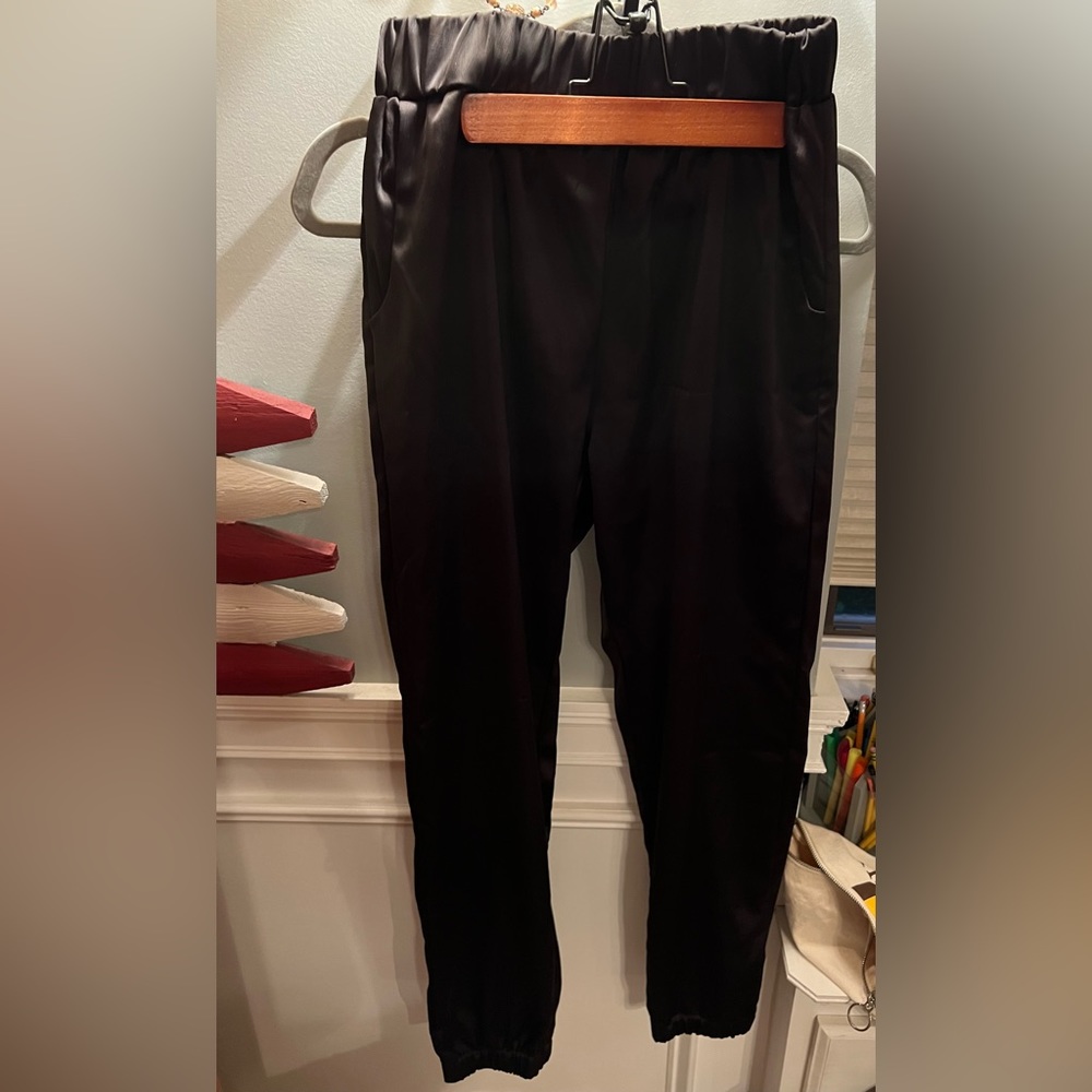 Brooklyn Karma Black Charmeuse Joggers